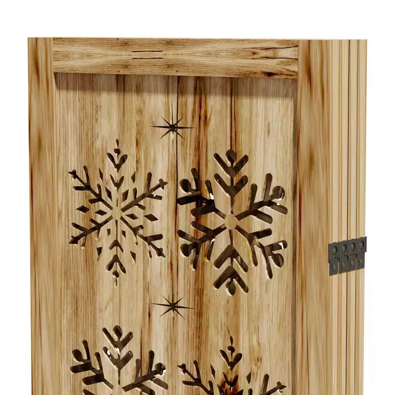 MAYEERTY Paravent en bois 63*67 pouces, Cloison pliable autoportante pour intérieur, 4 panneaux, Marron
