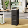 Acekool 103 Rolling Storage Cabinet with Lock, Workbench & Adjustable Shelf, Mobile Tool Chest for Garage, Shop, Office, Black