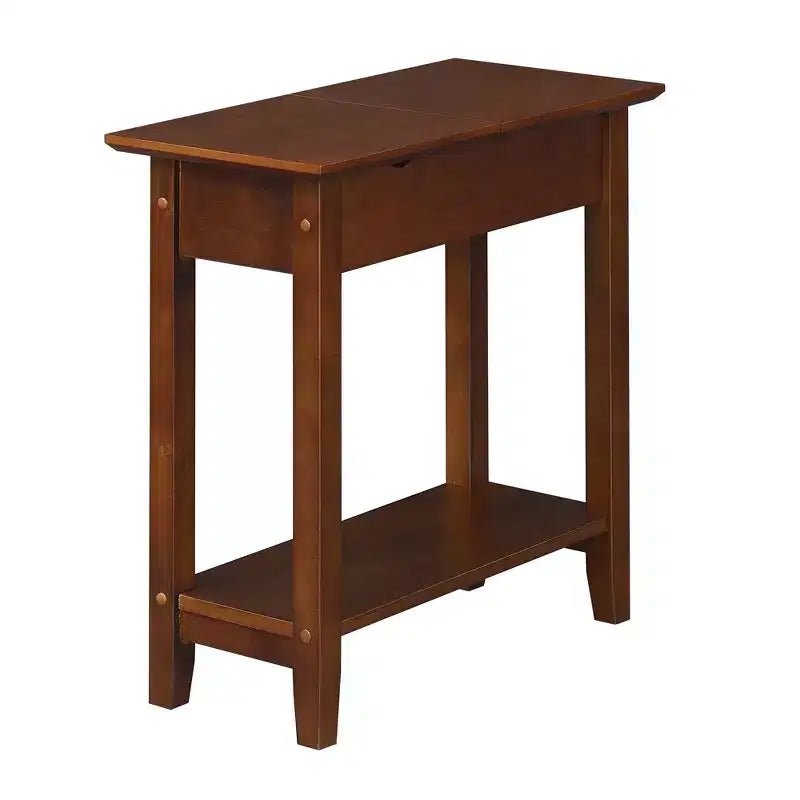 Table d'appoint relevable HomeStock Belmont avec rangement et station de chargement, dotée de ports USB, de prises de courant et d'un design compact et peu encombrant