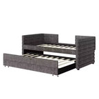 GDFStudio Alston Lit de repos double capitonné avec lit gigogne et tiroirs de rangement