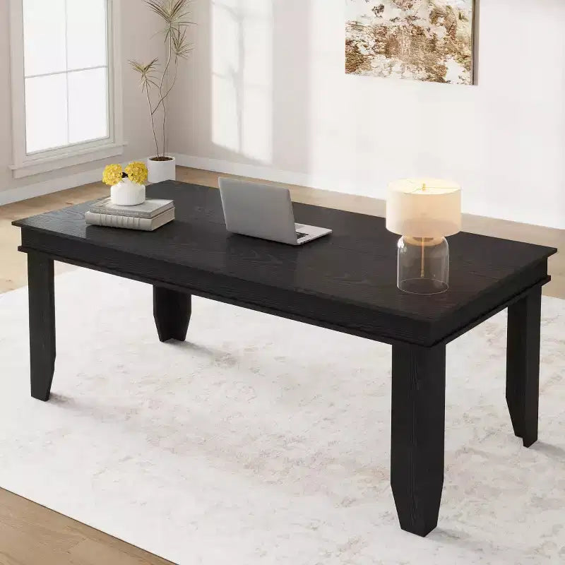 Table de salle à manger extensible pour 6 à 10 personnes, 160-220 cm, de style rustique avec cadre en bois robuste, grande table rectangulaire pour salle à manger.