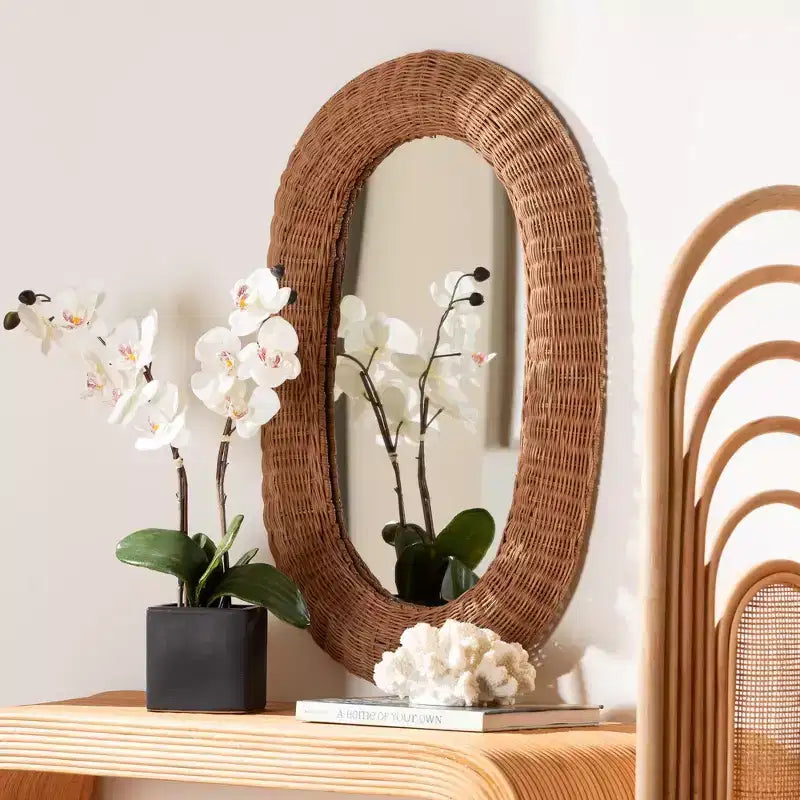 bali & pari Brisia Oval Rattan Wall Mirror