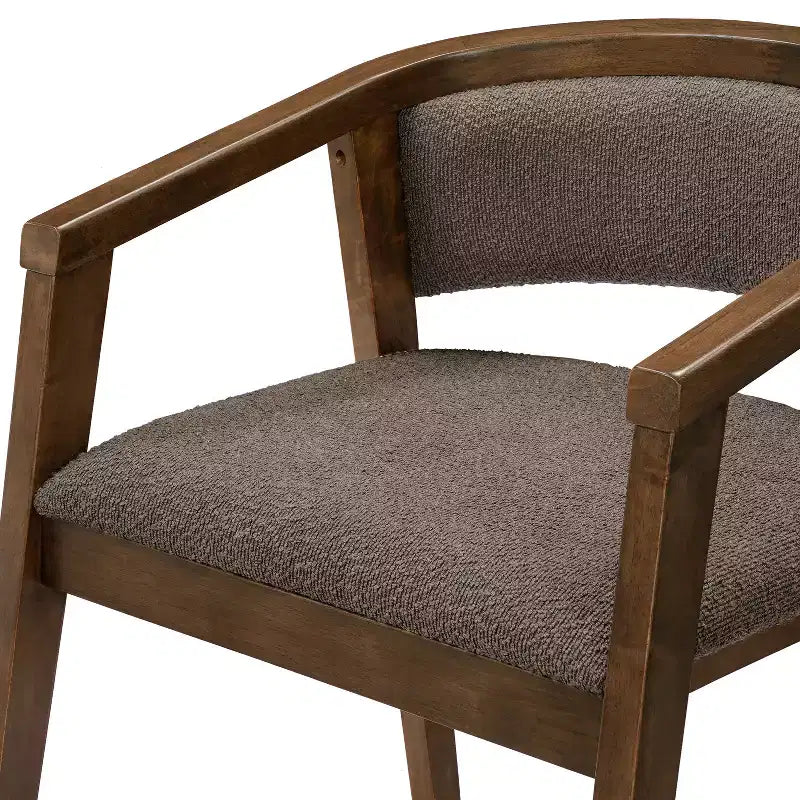 Chaises de salle à manger Christopher Knight Home Emilia Mid-Century Modern en tissu bouclé avec accoudoirs en U (Lot de 2)