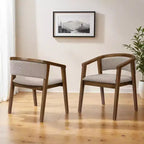 Chaises de salle à manger Christopher Knight Home Emilia Mid-Century Modern en tissu bouclé avec accoudoirs en U (Lot de 2)