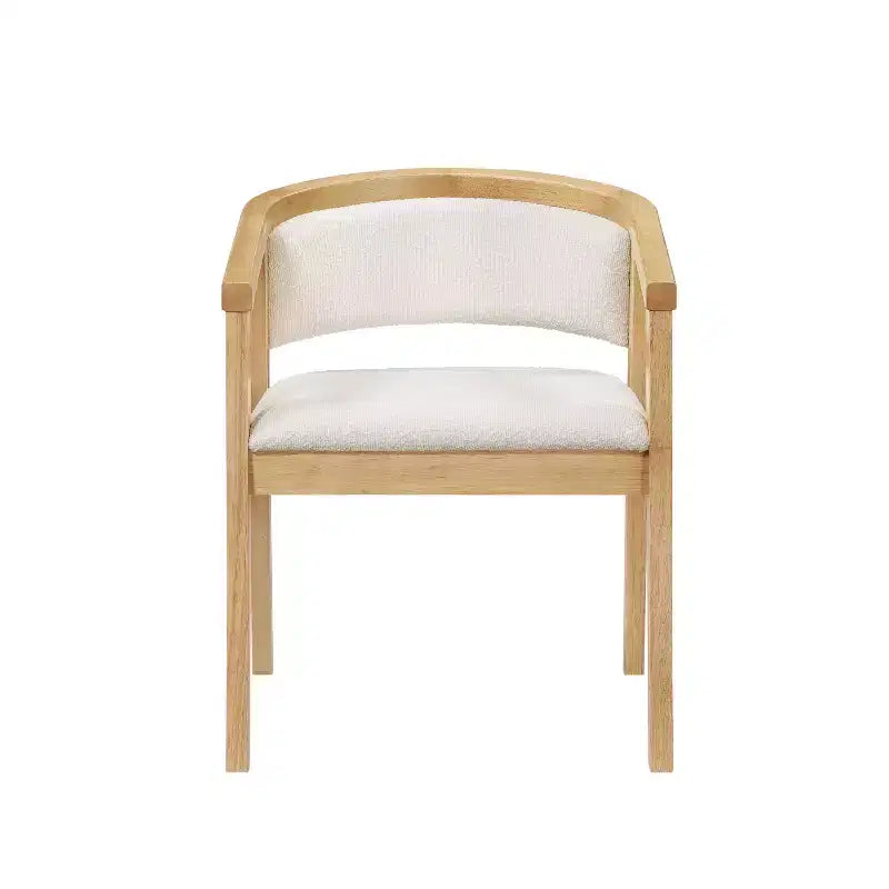 Chaises de salle à manger Christopher Knight Home Emilia Mid-Century Modern en tissu bouclé avec accoudoirs en U (Lot de 2)