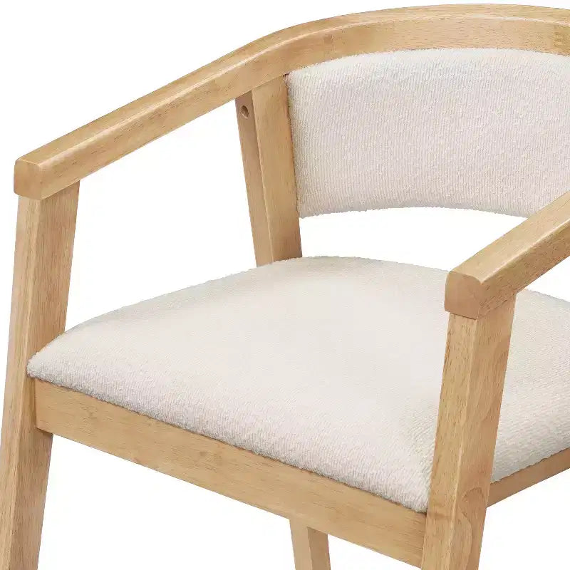 Chaises de salle à manger Christopher Knight Home Emilia Mid-Century Modern en tissu bouclé avec accoudoirs en U (Lot de 2)