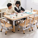 Ensemble bureau et chaise pour enfants, bureau réglable en hauteur, 6 places, convient aux enfants de 2 à 10 ans, avec plateau de dessin et pieds antidérapants