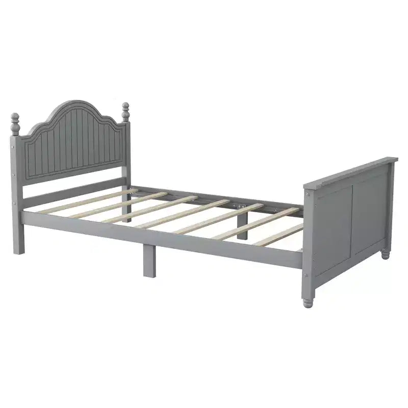 Lit plateforme contemporain GDFStudio Theodore pour enfants avec tête et pied de lit et barrières de sécurité