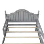 Lit plateforme contemporain GDFStudio Theodore pour enfants avec tête et pied de lit et barrières de sécurité