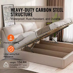 VEVOR Vérin de lit, taille de lit compatible 150 x 180 cm, charge de 70 kg, kit de quincaillerie mécanique pour lit mural DIY, support de lit robuste à levier pneumatique, noir