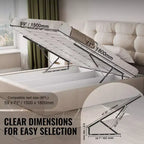 VEVOR Vérin de lit, taille de lit compatible 150 x 180 cm, charge de 70 kg, kit de quincaillerie mécanique pour lit mural DIY, support de lit robuste à levier pneumatique, noir