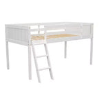 Okak Lit mezzanine enfant double/grand format 79,5 pouces avec échelle amovible, cadres de lit avec garde-corps de sécurité, lit mezzanine pour chambre d'enfant, salle de jeux