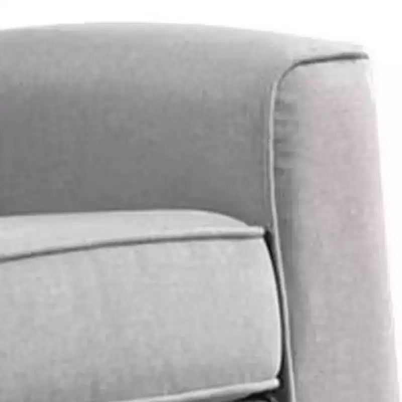 Fauteuil à bascule Royal Hampton de 34 pouces, cadre en bois, lin gris touffeté à canaux verticaux