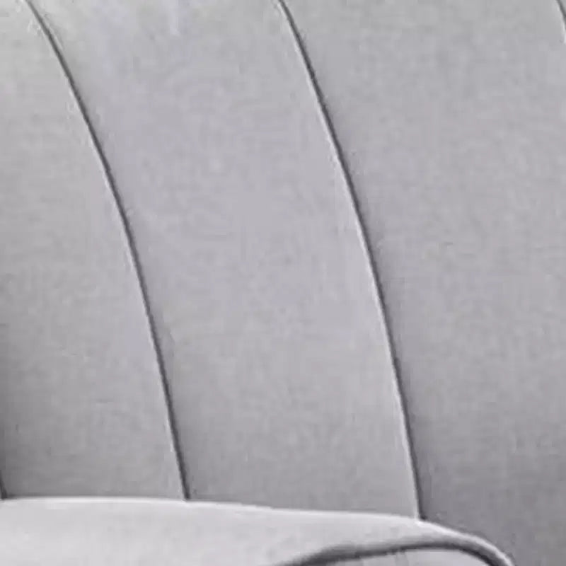 Fauteuil à bascule Royal Hampton de 34 pouces, cadre en bois, lin gris touffeté à canaux verticaux
