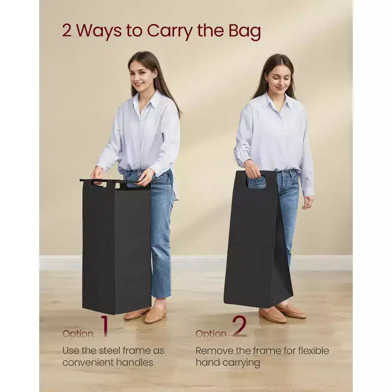 Chariot de tri de linge à 3 compartiments avec sacs amovibles, panier à linge roulant de 165 litres avec étagère supérieure et roulettes freinées