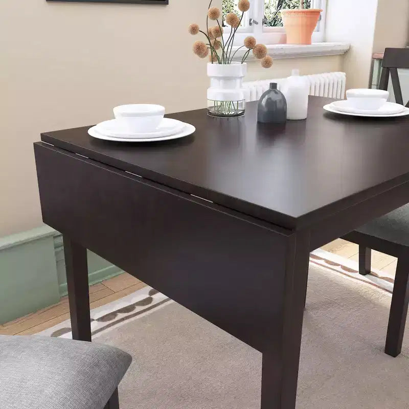 Okak 30X45IN Ensemble de table à manger extensible minimaliste pour 4, table de cuisine avec pieds en bois d'hévéa, table pliante pour salle à manger, petits espaces