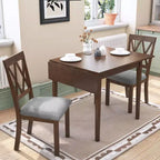 Okak 30X45IN Ensemble de table à manger extensible minimaliste pour 4, table de cuisine avec pieds en bois d'hévéa, table pliante pour salle à manger, petits espaces