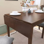 Okak 30X45IN Ensemble de table à manger extensible minimaliste pour 4, table de cuisine avec pieds en bois d'hévéa, table pliante pour salle à manger, petits espaces