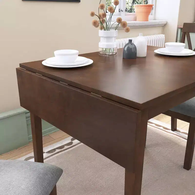 Okak 30X45IN Ensemble de table à manger extensible minimaliste pour 4, table de cuisine avec pieds en bois d'hévéa, table pliante pour salle à manger, petits espaces