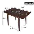 Okak 30X45IN Ensemble de table à manger extensible minimaliste pour 4, table de cuisine avec pieds en bois d'hévéa, table pliante pour salle à manger, petits espaces
