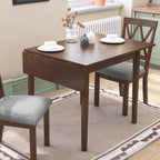 Okak 30X45IN Ensemble de table à manger extensible minimaliste pour 4, table de cuisine avec pieds en bois d'hévéa, table pliante pour salle à manger, petits espaces