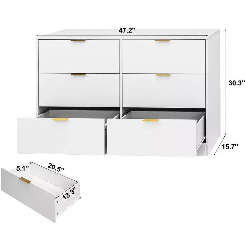 Commode de chambre Okak Modern 6/9 tiroirs avec poignée, commode en bois minimaliste, commode pour chambre à coucher, entrée