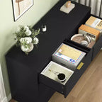 Commode de chambre Okak Modern 6/9 tiroirs avec poignée, commode en bois minimaliste, commode pour chambre à coucher, entrée