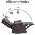 Fauteuil inclinable électrique 360° surdimensionné, pivotant et berçant, avec fonction chauffante et massante (similicuir, pour salon/chambre/crèche)