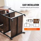 Table de presse à chaud VEVOR, support de presse à chaud mobile à 3 niveaux, support de machine de transfert de chaleur pliable avec roulettes et porte-rouleaux de vinyle, noir et marron