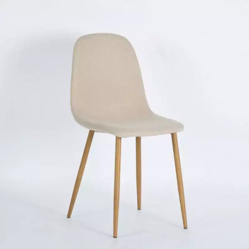 Homy Casa Charlton Lot de 4 chaises de salle à manger en tissu avec pieds finition chêne, beige (ton taupe chaud)