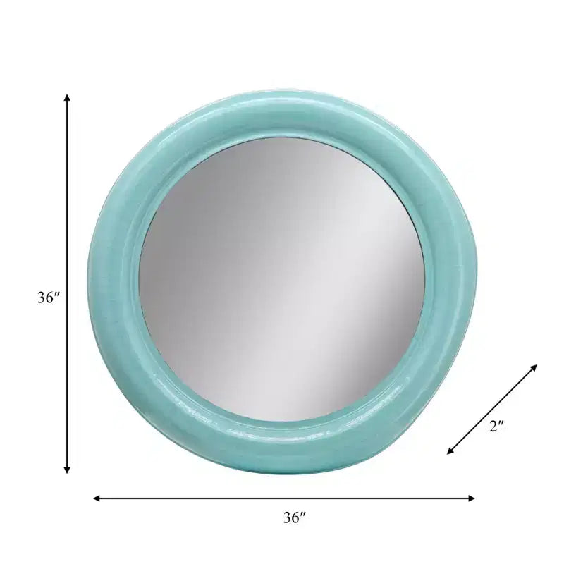 Miroir Mural Rond Moderne, Cadre en Métal, Accent Décoratif Contemporain, Design en Fer Élégant pour Salon, Chambre, Salle de Bain ou Bureau - 36
