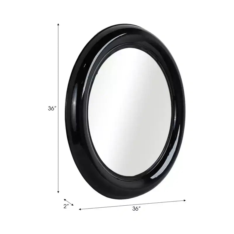 Miroir Mural Rond Moderne, Cadre en Métal, Accent Décoratif Contemporain, Design en Fer Élégant pour Salon, Chambre, Salle de Bain ou Bureau - 36