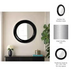 Miroir Mural Rond Moderne, Cadre en Métal, Accent Décoratif Contemporain, Design en Fer Élégant pour Salon, Chambre, Salle de Bain ou Bureau - 36