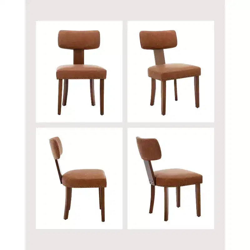 GustoWave Lot de 2 Chaises de Salle à Manger Mid-Century Modernes, Chaises de Cuisine Rembourrées à Dossier Courbé avec Structure en Bois Dur