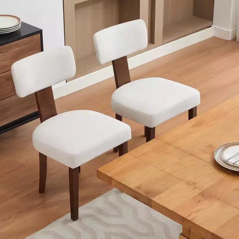 GustoWave Lot de 2 Chaises de Salle à Manger Mid-Century Modernes, Chaises de Cuisine Rembourrées à Dossier Courbé avec Structure en Bois Dur