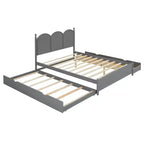Lit queen size avec rangement et lit gigogne double XL, Lit plateforme queen size en bois avec 2 tiroirs de rangement