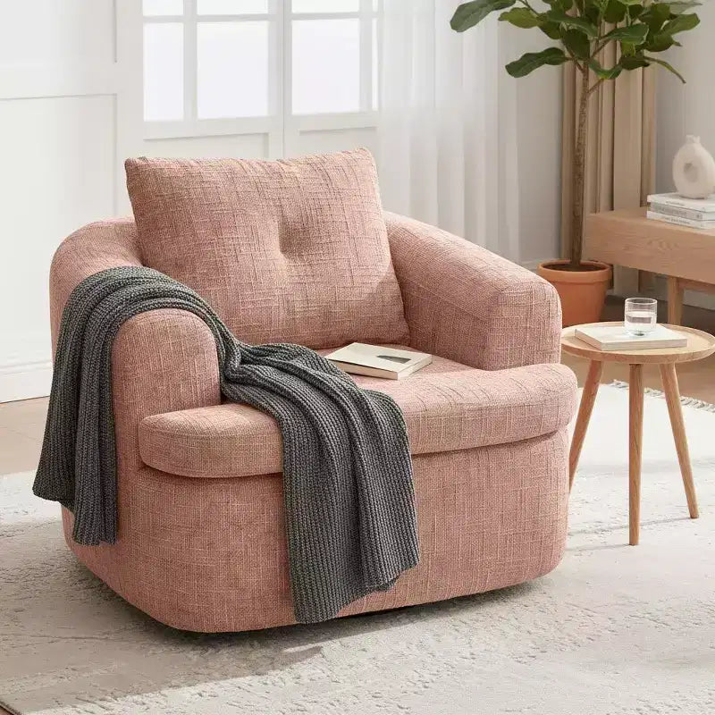 Fauteuil pivotant Merax 360° avec dossier capitonné et double coussin moelleux