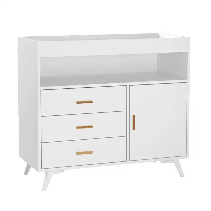 Baby Changing Table Dresser C White, 3-Drawer Nursery Dresser with Removable Changing Pad for Infants