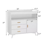 Commode à langer bébé C Blanche, Commode de chambre d'enfant à 3 tiroirs avec matelas à langer amovible pour nourrissons