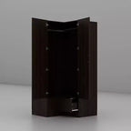 Famapy Armoire d'angle moderne avec deux tringles de suspension et tiroirs, construction robuste, solution de rangement peu encombrante pour chambre à coucher et au-delà