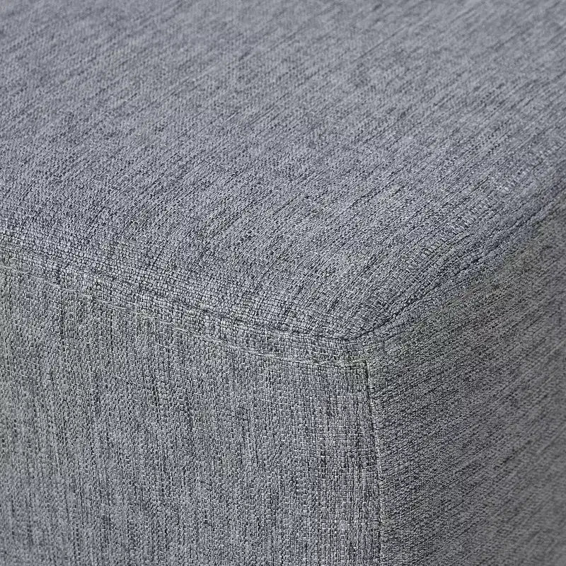 Repose-pieds ottoman, petit pouf avec revêtement en tissu de lin et pieds en plastique, pouf cube pour salon