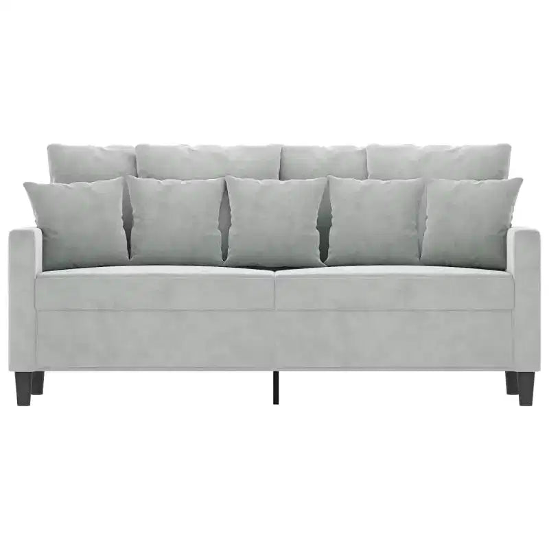 Canapé 2 places Velours gris clair (100 % polyester), métal, textilène