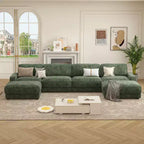 Dyonery 158 Grand canapé modulable sectionnel, tissu CHENILLE avec assise profonde, assemblage sans outil