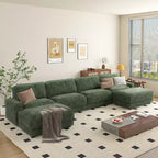 Dyonery 158 Grand canapé modulable sectionnel, tissu CHENILLE avec assise profonde, assemblage sans outil