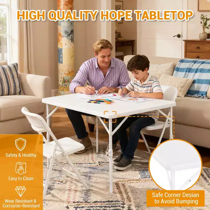 Table pliante carrée de 86 cm avec cadre métallique, table de jeu pliable portable multifonctionnelle avec poignée de transport pour camping, pique-nique intérieur et extérieur