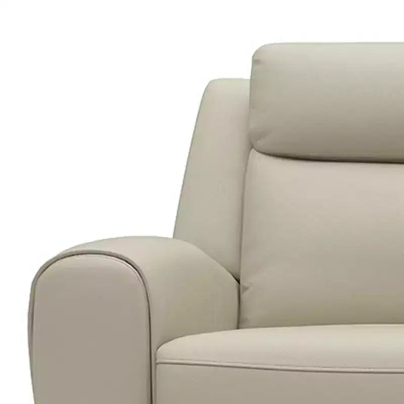 Canapé inclinable manuel Royal Hampton, 104 cm, console centrale, cuir grainé beige