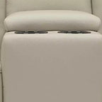 Canapé inclinable manuel Royal Hampton, 104 cm, console centrale, cuir grainé beige