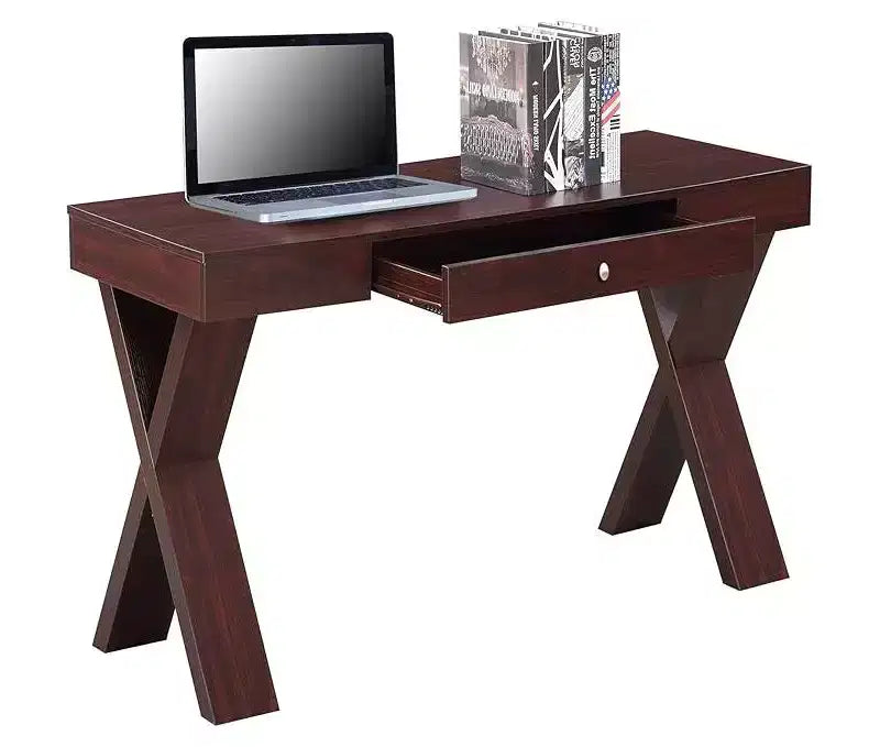 Bureaux en verre transparent HomeStock de 76 cm de haut avec tiroir de classement