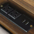 Cadre de lit double/grand lit avec tête de lit de rangement et lit gigogne double XL, lit plateforme en lin avec 2 tiroirs et prises et ports USB