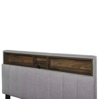 Cadre de lit double/grand lit avec tête de lit de rangement et lit gigogne double XL, lit plateforme en lin avec 2 tiroirs et prises et ports USB